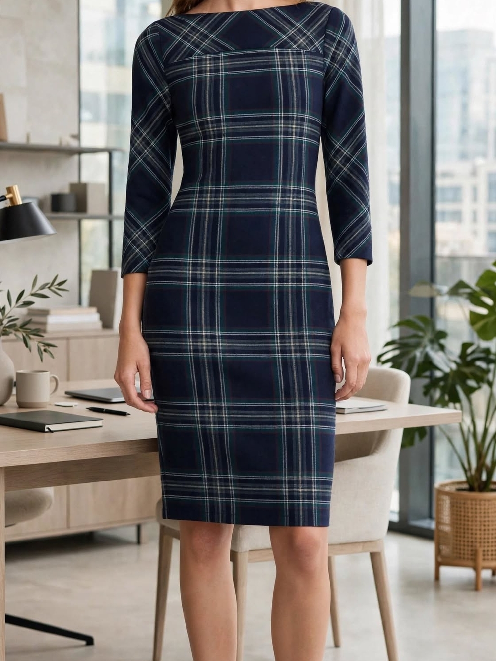 Zara Fitted Plaid Midi Dress - Size S

Elegant and timeless office-chic dress,